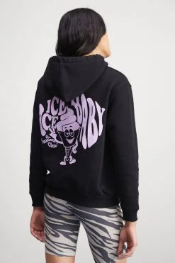On Vacation Ice Ice Baby Ladies Hoodie - Sweatshirt - Black