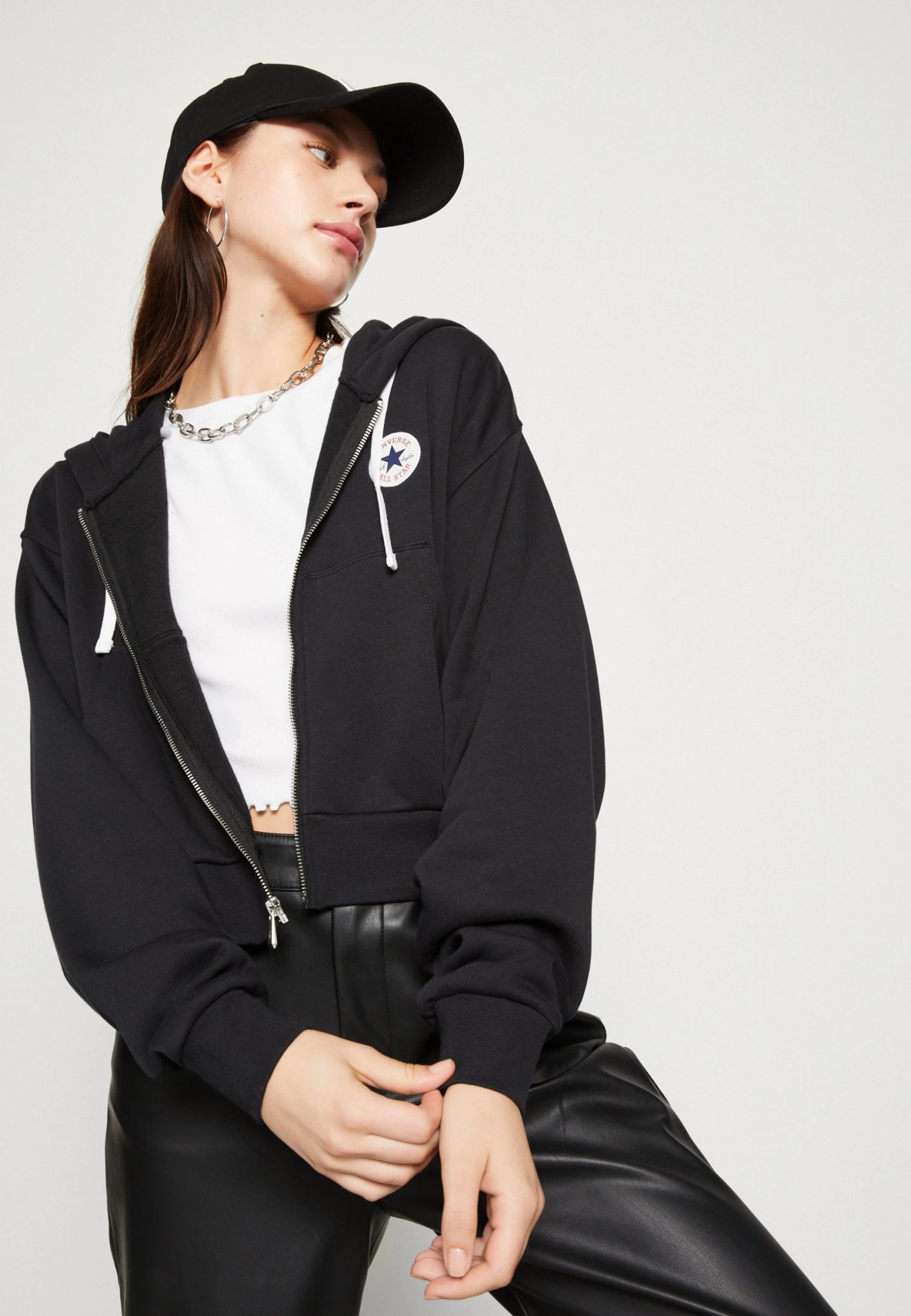 Converse Retro Chuck Taylor Full Zip Hoodie - Sweatjakke - Black 6 Converse Retro Chuck Taylor Full Zip Hoodie - Sweatjakke - Black - Bilde 4