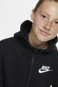 Nike Sportswear Club Hoodie - Sweatjakke - Black/White -Gant shop 824f9b09ba1848d789a11615efceff67