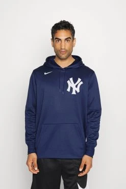 Nike Performance New York Yankees Wordmark Therma Performance- Hoodie - Midnight Navy