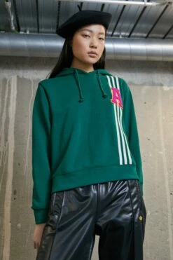 Adidas Originals Varsity Small Logo Hoodie - Sweatshirt - Dark Green