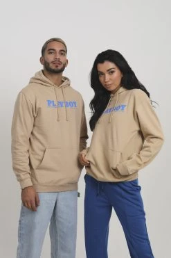 LEGACY STUDIOS Playboy Hoodie Unisex - Hoodie - Desert Sand/Blue