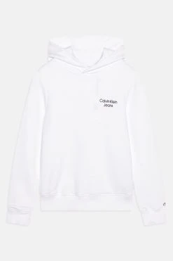 Calvin Klein Jeans Stack Logo Hoodie - Hoodie - Bright White