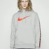 Nike Sportswear Repeat- Hoodie - Dk Grey Heather/Lt Crimson -Gant shop 8a0cb621f3c4424bb5ba268f320c3d1f