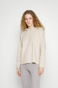 Davida Cashmere Hoodie - Strikkegenser - Light Beige