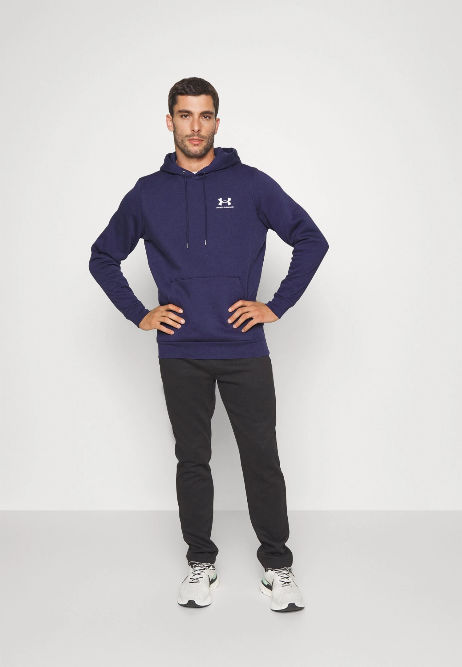 Under Armour Essential- Hoodie - Midnight Navy/White 4 Under Armour Essential- Hoodie - Midnight Navy/White - Bilde 2