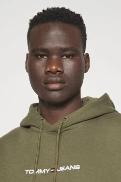 Tommy Jeans Linear Hoodie - Sweatshirt - Drab Olive Green