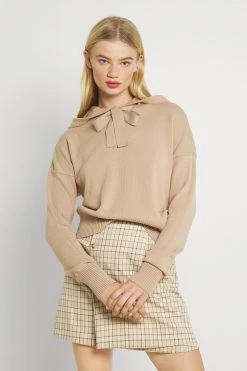 Noisy May Nmship Hoodie - Strikkegenser - Beige