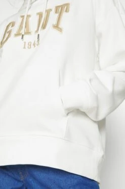 Gant Rel Logo Hoodie - Sweatshirt - Eggshell -Gant shop a0ef06805d744194a9e754910db9a93f scaled