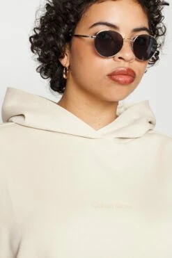 Calvin Klein Micro Logo Hoodie - Sweatshirt - White Clay -Gant shop a11c9f3774ed45cb8571f2021a9b54b5 scaled