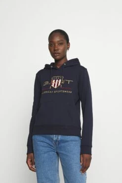 Gant Archive Shield Hoodie - Hoodie - Evening Blue