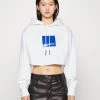 Karl Lagerfeld Jeans Cropped Hoodie - Sweatshirt - White -Gant shop a3d5edaf912a48ac83daaf28a235bc45