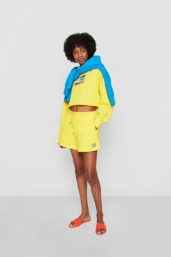 Alternative view of Tommy Hilfiger X Andy Warhol Flag Cropped Hoodie - Sweatshirt - Vivid Yellow