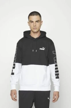 Puma Power Colorblock Hoodie - Hoodie - Black/White