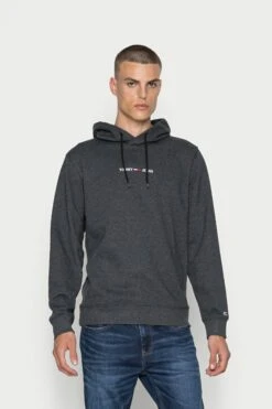 Tommy Jeans Straight Logo Hoodie - Hoodie - Black