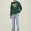 Jack & Jones Junior Elogo- Hoodie - Pine Grove -Gant shop ade66ee4be5147f8ae8d8ef5ff6a8b02