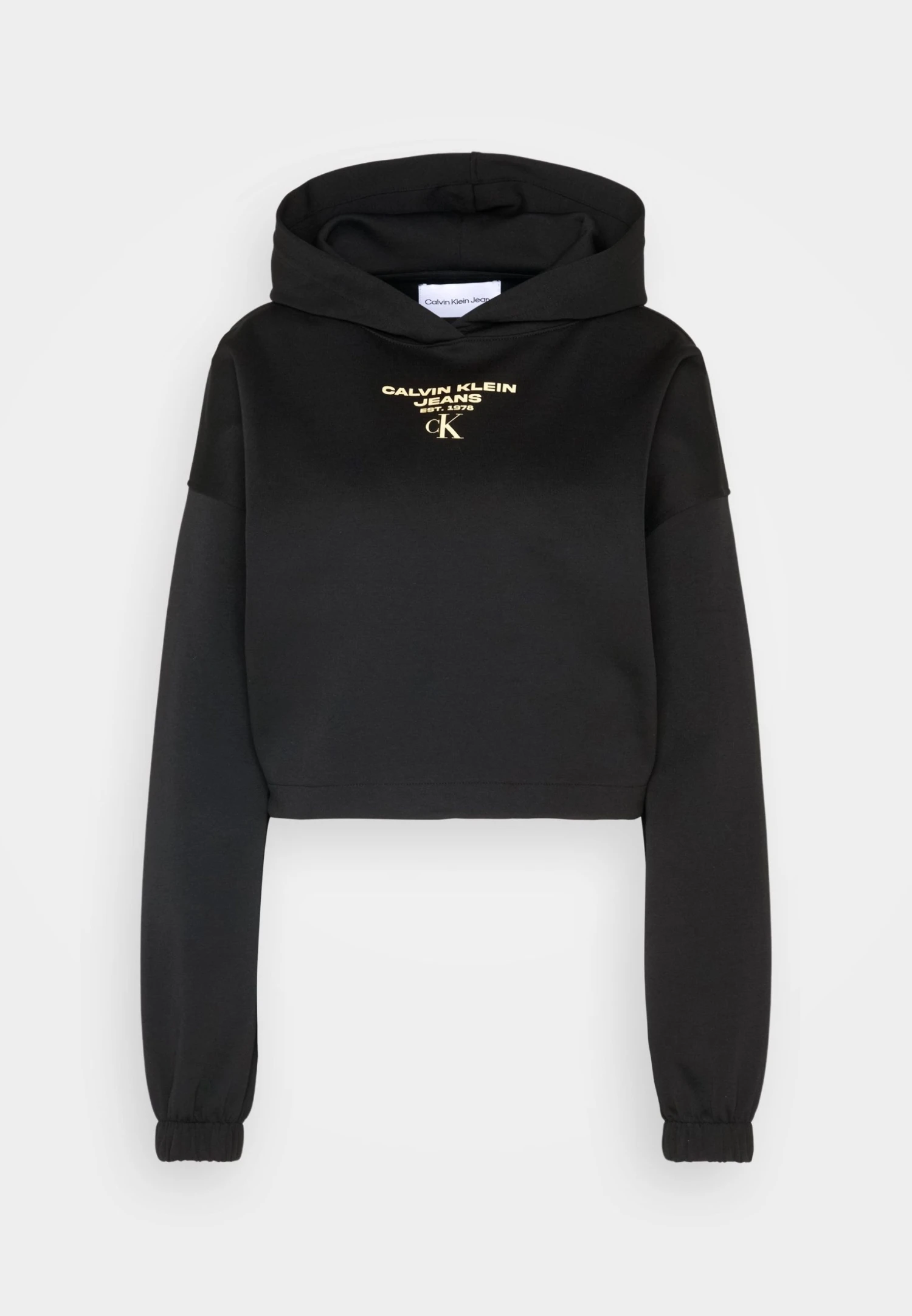 Calvin Klein Jeans Gathered Hem Cropped- Hoodie - Black/Crushed Orange 7 Calvin Klein Jeans Gathered Hem Cropped- Hoodie - Black/Crushed Orange - Bilde 5