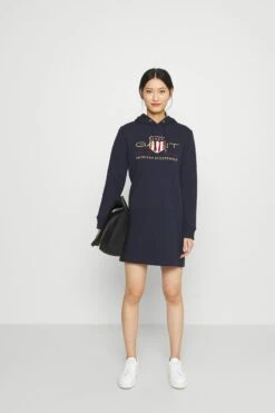 Alternative view of Gant Archive Shield Hoodie Dress - Kjole - Evening Blue