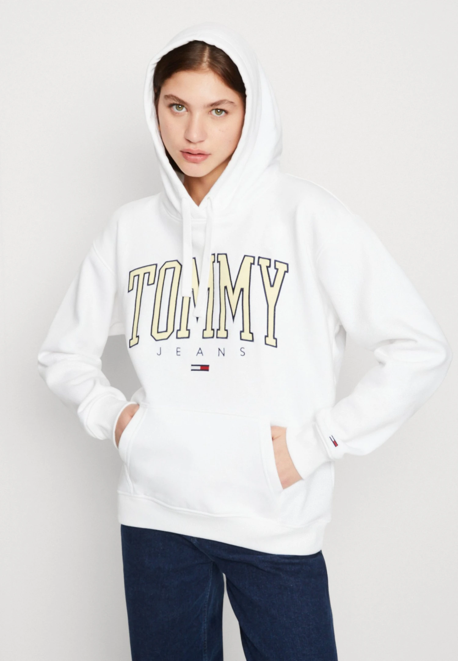 Tommy Jeans Pop Collegiate Hoodie - Sweatshirt - White/June Iris 6 Tommy Jeans Pop Collegiate Hoodie - Sweatshirt - White/June Iris - Bilde 4
