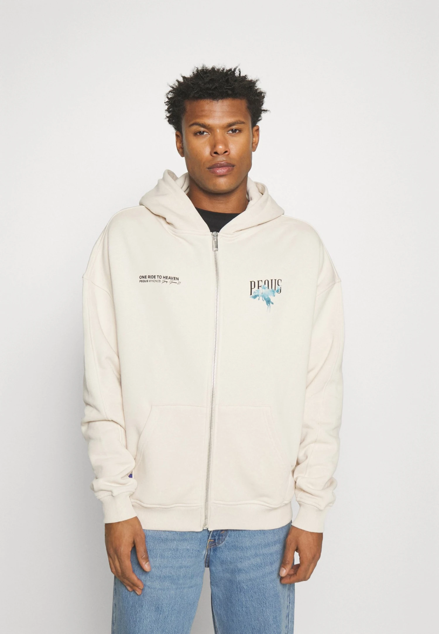 Pequs One Ride To Heaven Zip Hoodie Unisex - Sweatjakke - Cream 5 Pequs One Ride To Heaven Zip Hoodie Unisex - Sweatjakke - Cream - Bilde 3