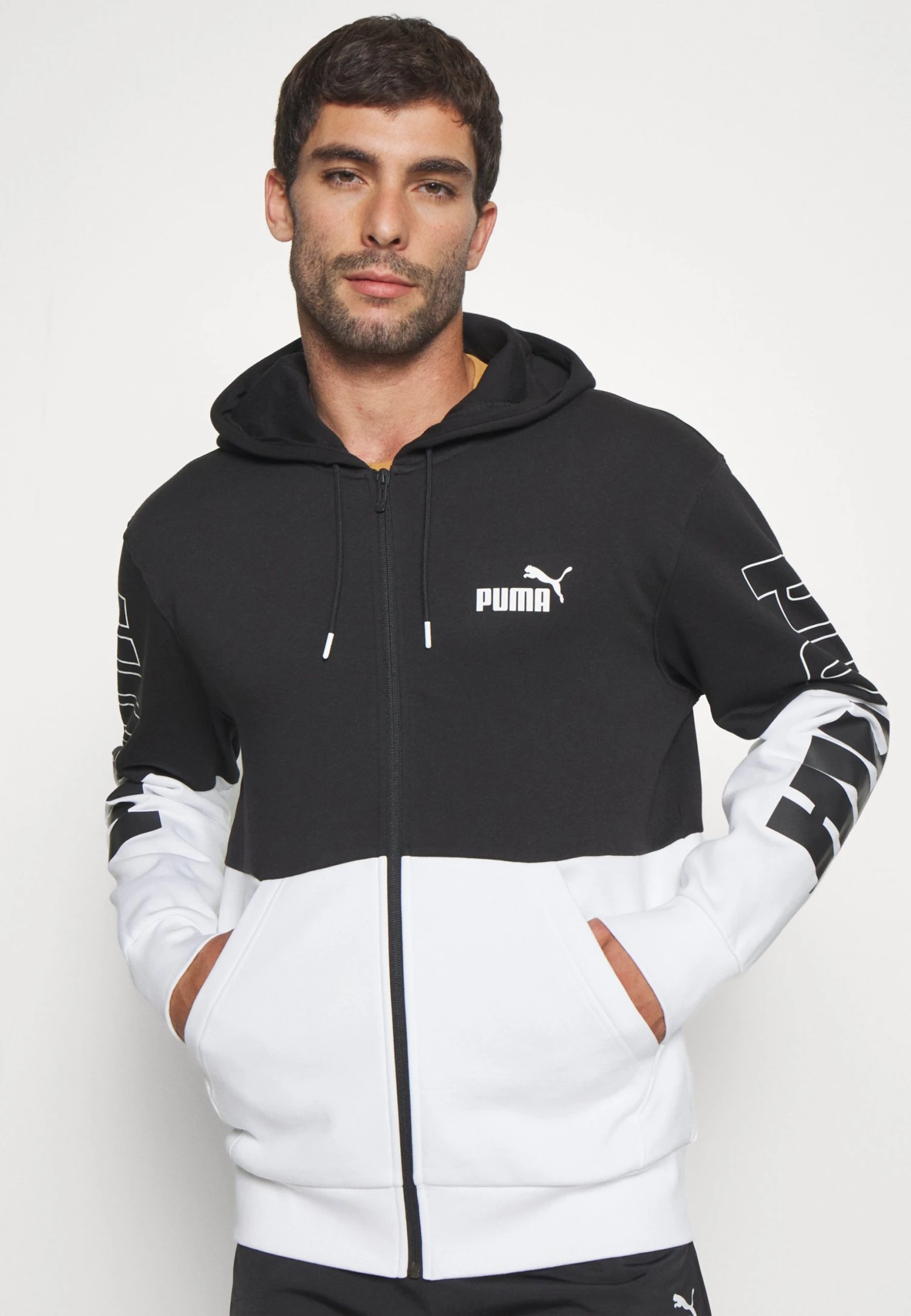 Puma Power Colorblock Full Zip Hoodie - Sweatjakke - Black 6 Puma Power Colorblock Full Zip Hoodie - Sweatjakke - Black - Bilde 4