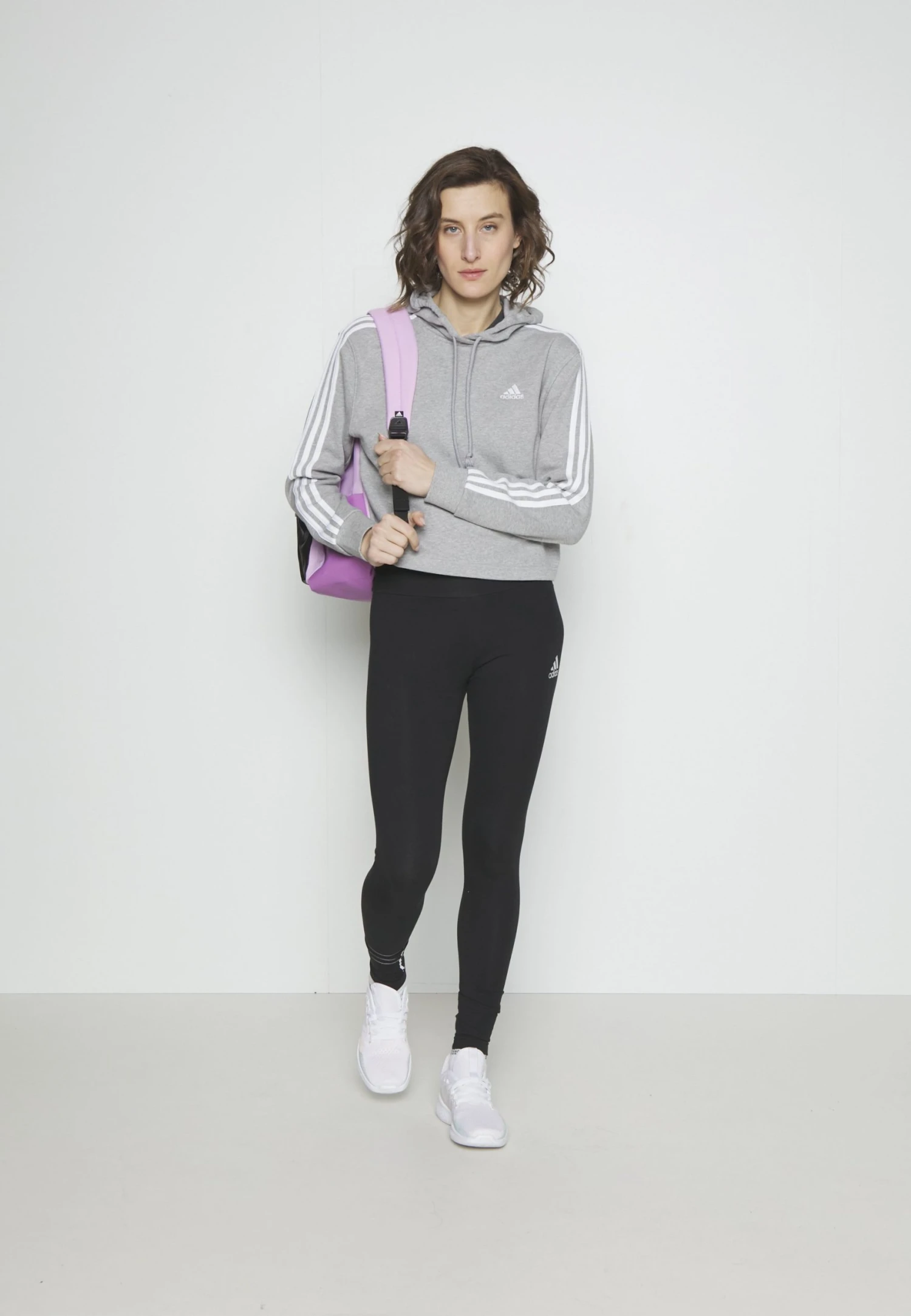 Adidas Sportswear Hoodie - Medium Grey Heather/White 4 Adidas Sportswear Hoodie - Medium Grey Heather/White - Bilde 2