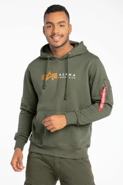 Alpha Industries Alpha Label Hoody - Hoodie - Green