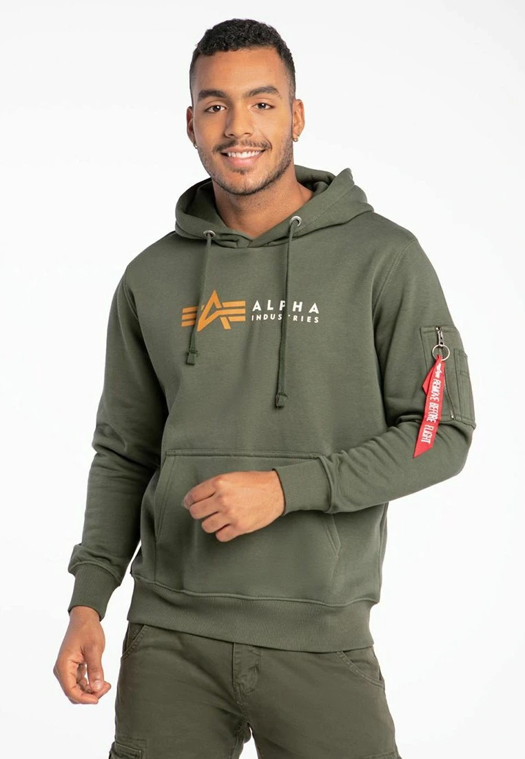 Alpha Industries Alpha Label Hoody - Hoodie - Green 3 Alpha Industries Alpha Label Hoody - Hoodie - Green