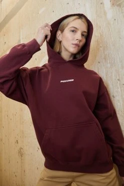 Pegador Clarita Logo Oversized Hoodie - Sweatshirt - Washed Future Red