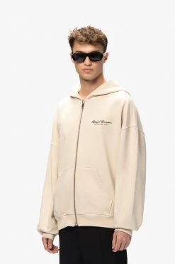 Pequs Betrayed Zip Hoodie Unisex - Sweatjakke - Cream