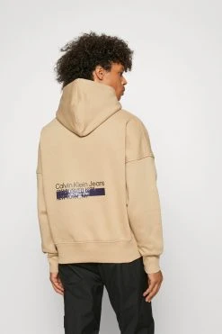 Calvin Klein Jeans Layered Address Hoodie - Sweatshirt - Travertine