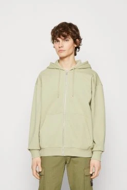 WEEKDAY Zip Hoodie - Sweatjakke - Dusty Green