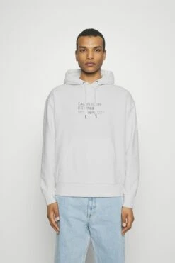 Calvin Klein Mixed Print Stencil - Hoodie - Bright White