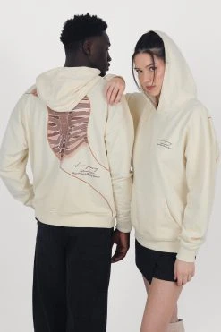 LEGACY STUDIOS Heart Rib Cage Unisex - Hoodie - Cream