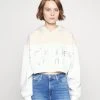 Calvin Klein Jeans Shiny Institutional Hoodie - Sweatshirt - Bright White -Gant shop d49935c35e3f4c0ab2b7e20adcfb128d