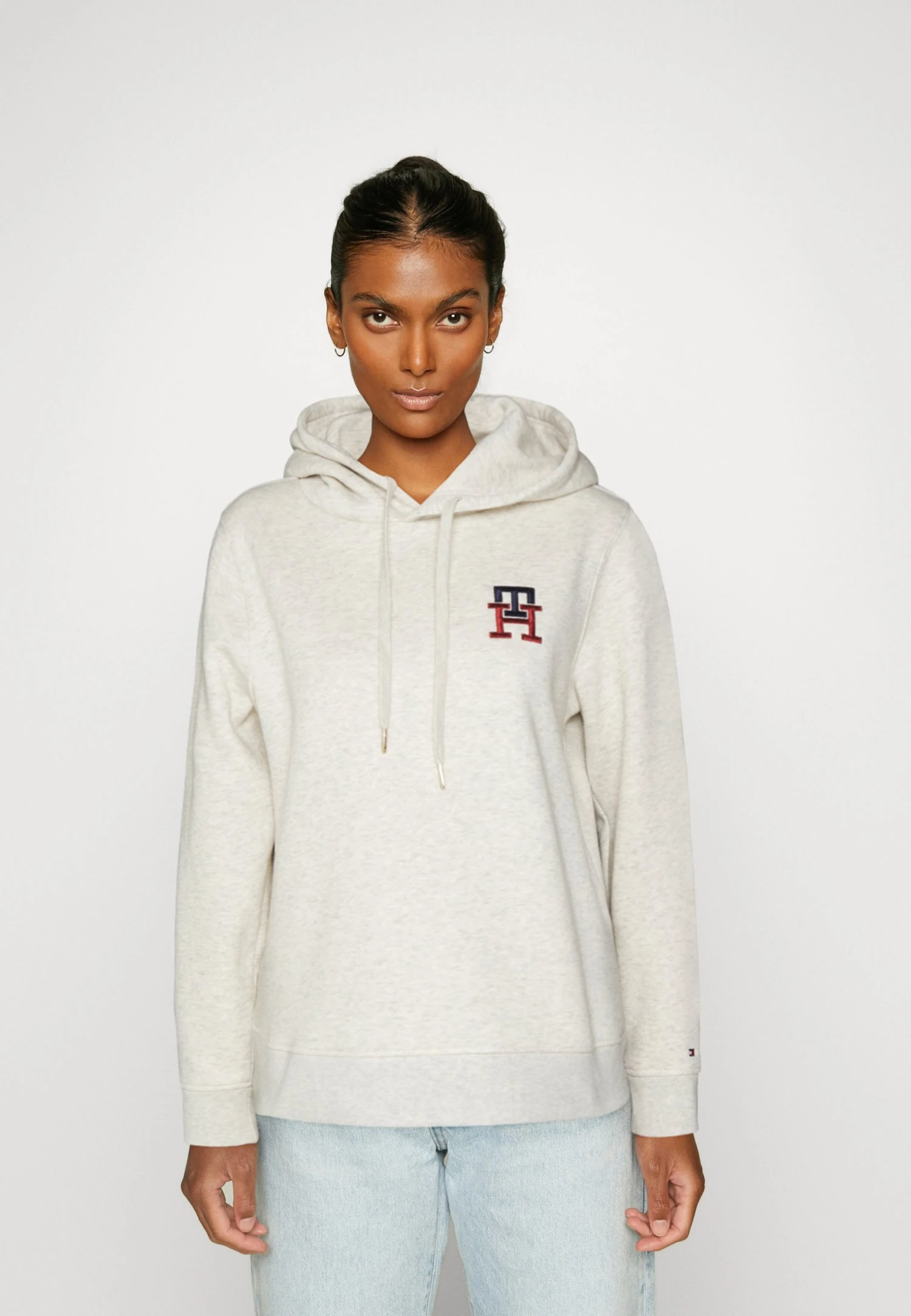 Tommy Hilfiger Monogram Hoodie - Hoodie - Heathered Oatmilk 3 Tommy Hilfiger Monogram Hoodie - Hoodie - Heathered Oatmilk