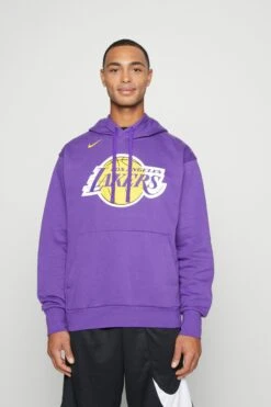 Nike Performance Nba Los Angeles Lakers Logo Hoodie - Klubbklær - Field Purple