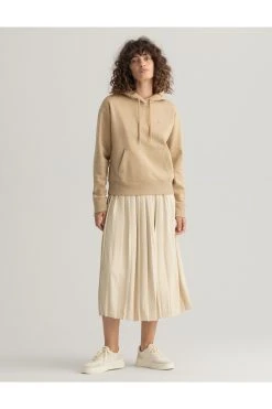 Gant Icon Essential Hoodie - Hoodie - Dark Khaki -Gant shop dcfdaf4f650d4f6c9b74bcbce20a3213