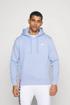 Alpha Industries Basic Hoody Small Logo - Hoodie - Light Blue