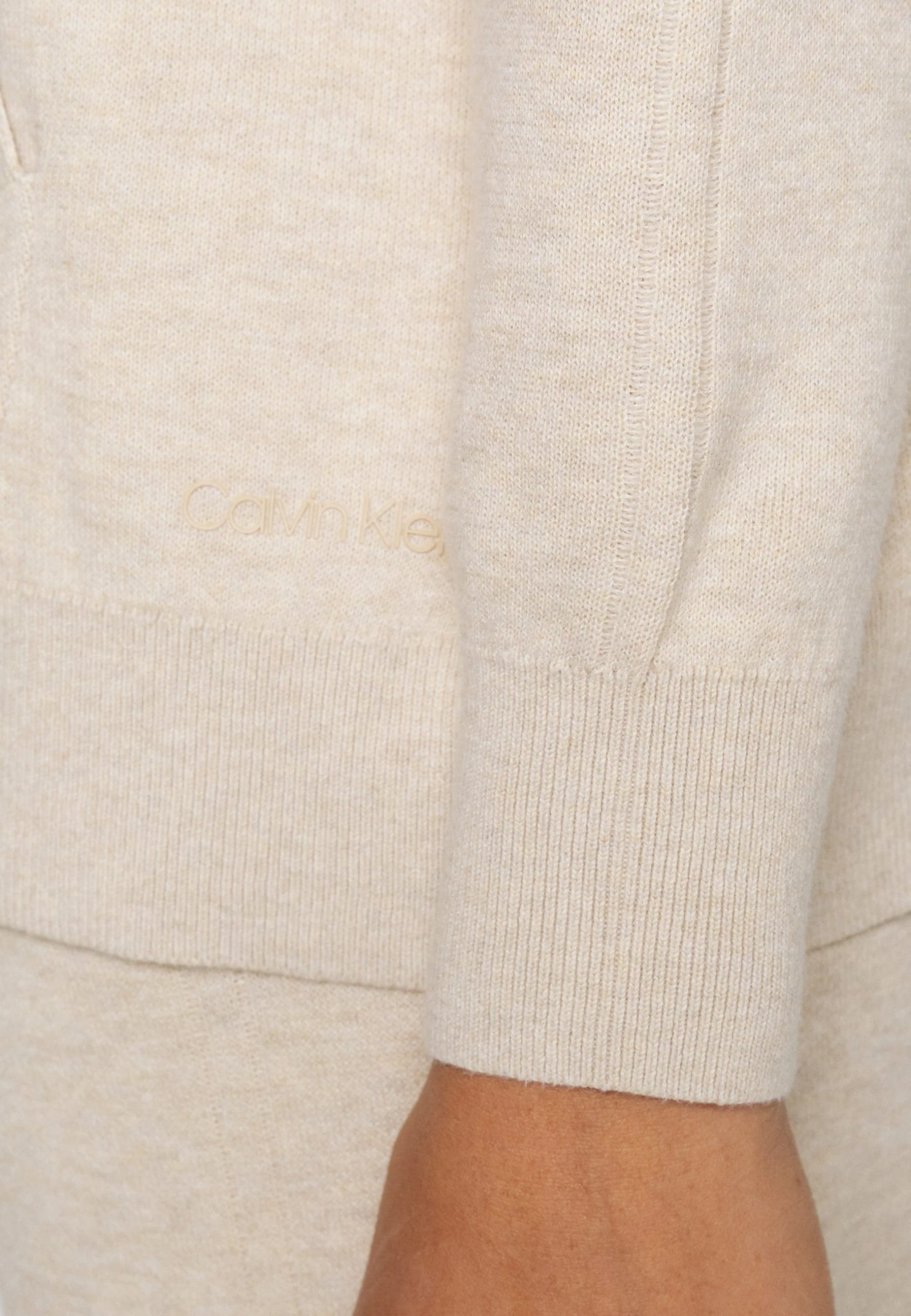 Calvin Klein Cashmere Mix Hoodie - Hoodie - White Clay Heather 9 Calvin Klein Cashmere Mix Hoodie - Hoodie - White Clay Heather - Bilde 7