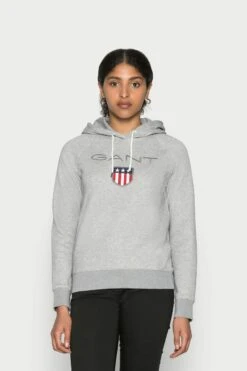 Gant Shield Hoodie - Hoodie - Grey