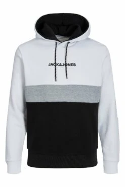 Jack & Jones Jjereid Blocking Hood - Hoodie - White -Gant shop e287bc6b28444ff1aad0d8cbc7f99f4e