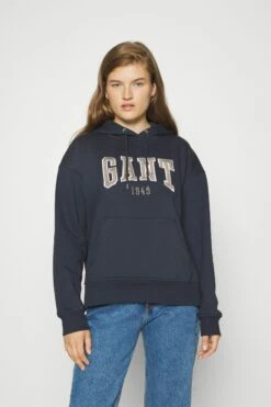 Gant Rel Logo Hoodie - Sweatshirt - Evening Blue -Gant shop e672b58e7bed47df969482f3c9ff2d1a scaled