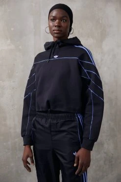 Adidas Originals Archive Cutline Cropped Hoodie - Sweatshirt - Black