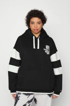 Tommy Jeans Curve Collegiate 85 Hoodie - Sweatshirt - Black