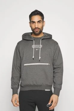 Nike Performance Liverpool Fc Standard Issue Hoodie - Sweatshirt - Charcoal Heather/Pale Ivory