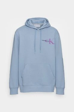 Calvin Klein Jeans Glitched Monologo Back Hoodie Unisex - Hoodie - Iceland Blue