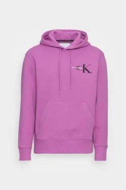 Calvin Klein Jeans Glitched Monologo Back Hoodie Unisex - Hoodie - Iris Orchid