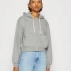 WEEKDAY Volume Zip Hoodie - Sweatjakke - Mid Grey Melange -Gant shop ef857b8d2d494099bae690a3879f57df