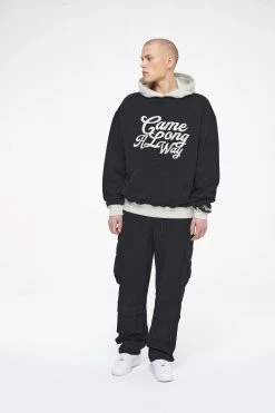 Alternative view of Pegador Trounce Oversized Hoodie Vintage Unisex - Hoodie - Washed Black Ink Angels Cream